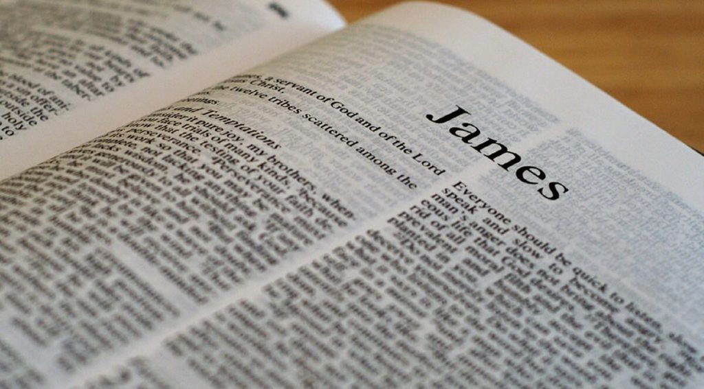 an image of the first page of the letter to James in the Bible